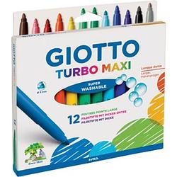 Foto van Giotto turbo maxi viltstiften, doos met 12 stuks in geassorteerde kleuren