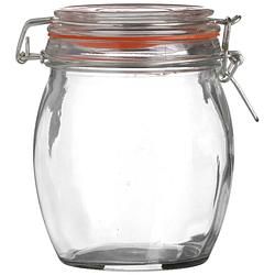 Foto van Urban living voorraadpot/bewaarpot - 750 ml - glas - met beugelsluiting - d11 x h14 cm - voorraadpot