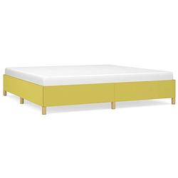 Foto van The living store bedframe groen 203x203x35 cm - stof en multiplex