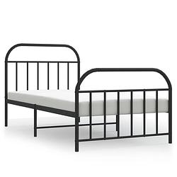 Foto van The living store bedframe klassiek - robuust staal - 196x105x100 cm - zwart