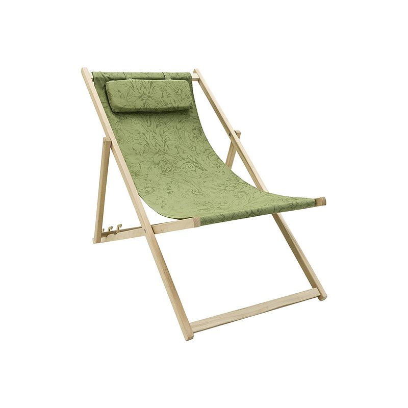 Foto van Madison - houten strandstoel 120x55 - groen - nori green