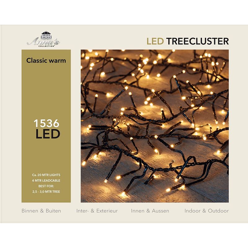 Foto van 2,5-3m treecluster 20m/1536led classic warm anna's collection