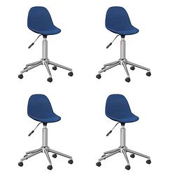 Foto van Vidaxl eetkamerstoelen draaibaar 4 st stof blauw