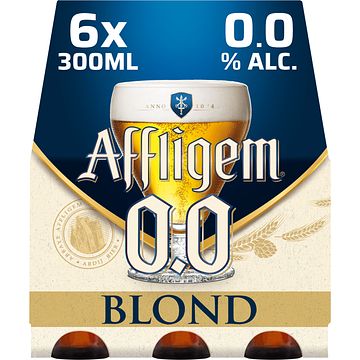 Foto van Affligem blond 0.0 bier fles 6 x 30cl bij jumbo