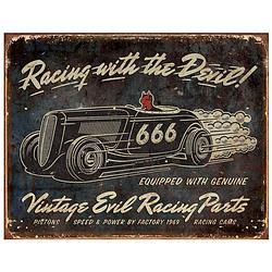 Foto van Metalen retro bord vintage evil racing