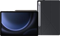 Foto van Samsung galaxy tab s9 fe 128gb wifi en 5g grijs + book case zwart