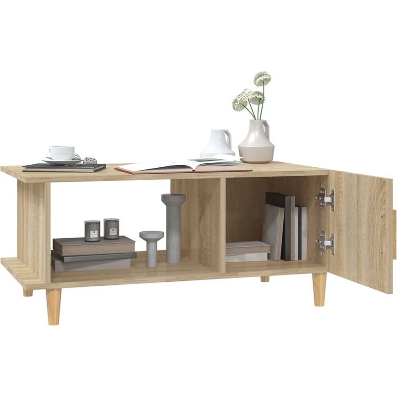 Foto van The living store salontafel sonoma eiken - 90 x 50 x 40 cm - stevig en ruimtebesparend