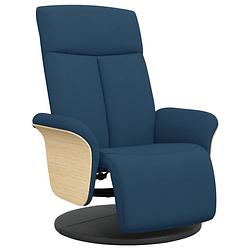 Foto van Vidaxl fauteuil verstelbaar met voetensteun stof blauw