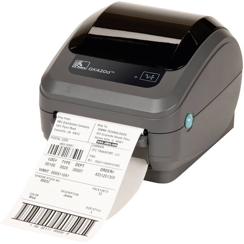 Foto van Zebra gk420d labelprinter thermisch 203 x 203 dpi etikettenbreedte (max.): 110 mm usb, rs-232, parallel