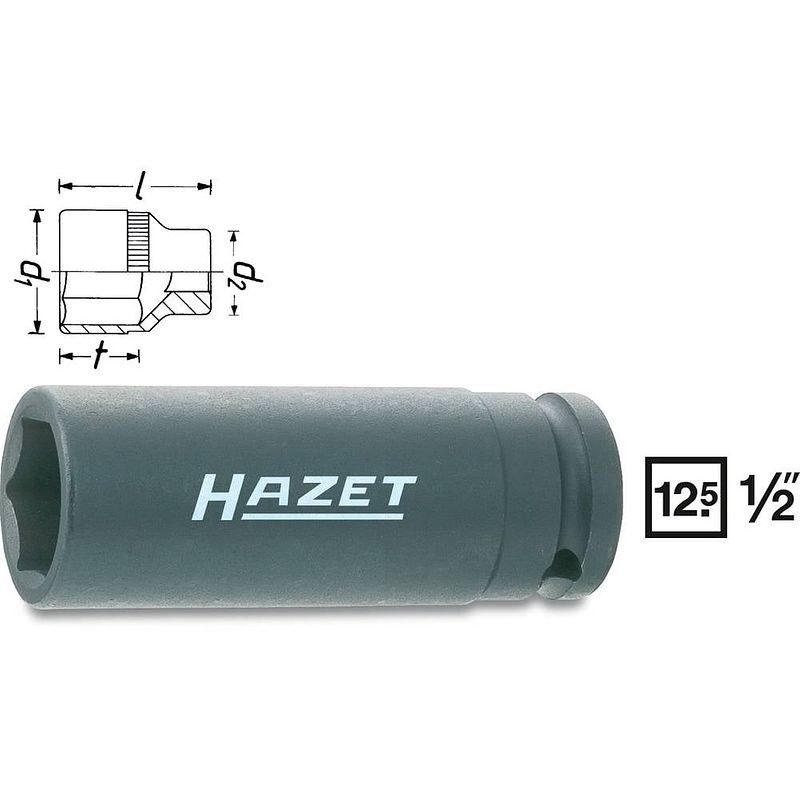 Foto van Hazet hazet 900slg-19 dop (zeskant) kracht-dopsleutelinzet 19 mm 1/2 (12.5 mm)