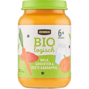 Foto van Jumbo babyvoeding biologisch melk, groenten & zoete aardappel 6+ maanden 190g