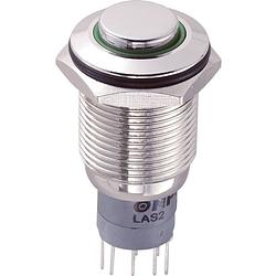 Foto van Tru components 701969 las2gqh-22e/g/12v/n/p vandalismebestendige druktoets 250 v/ac 3 a 2x aan/(aan) moment groen 1 stuk(s)