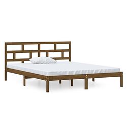 Foto van The living store houten bedframe - 120 x 190 cm - honingbruin