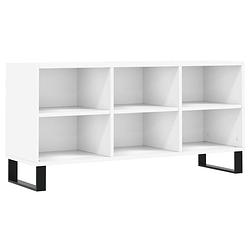 Foto van The living store tv-meubel 6 vakken - 103.5 x 30 x 50 cm - wit - bewerkt hout en ijzer