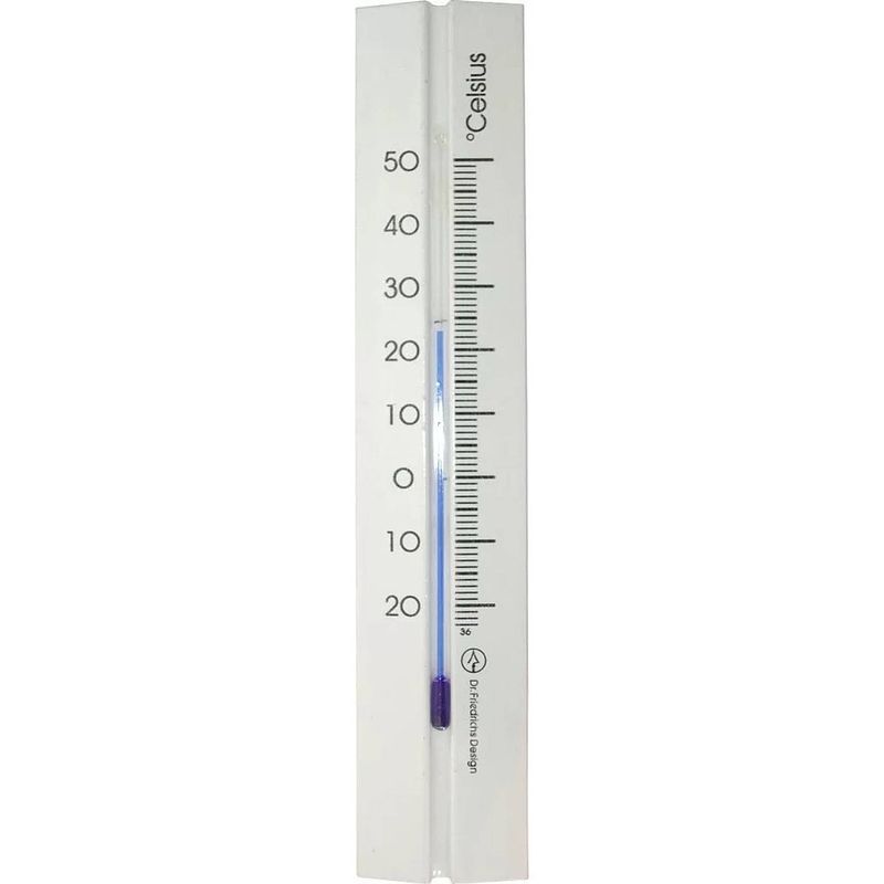 Foto van Thermometer binnen - beukenhout - 20 cm - wit - buitenthermometers