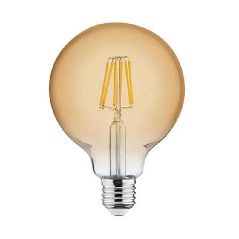 Foto van Led lamp - filament rustiek - globe - e27 fitting - 6w - warm wit 2200k