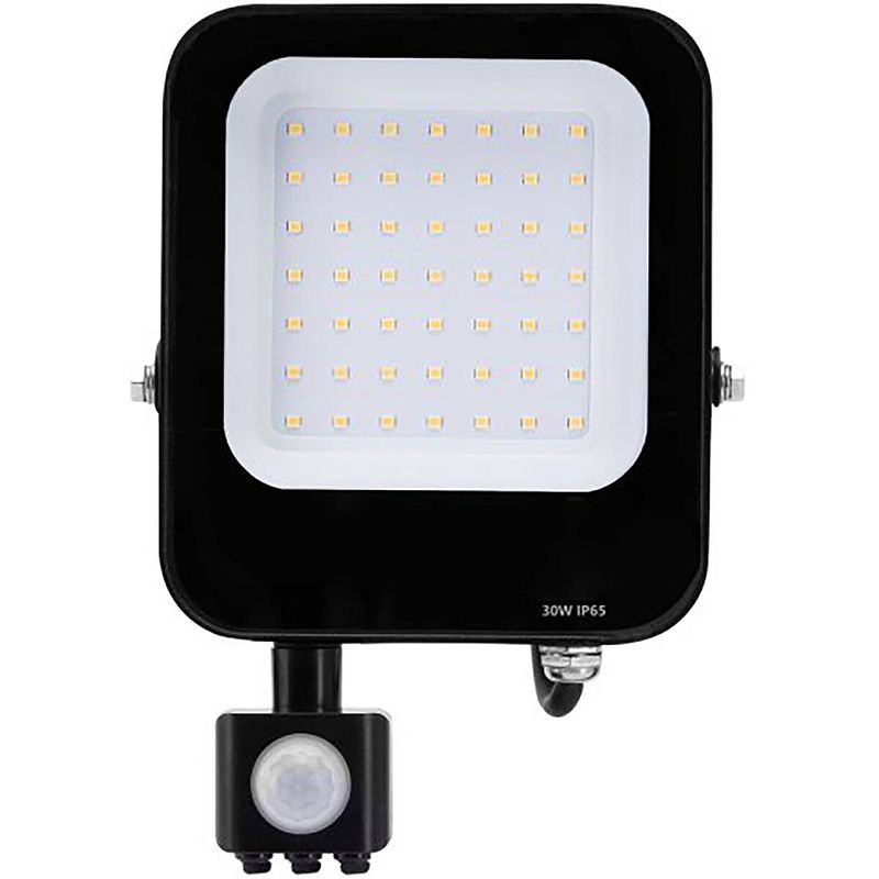 Foto van Led bouwlamp met bewegingssensor - led schijnwerper - aigi rekan - 30 watt - natuurlijk wit 4000k - waterdicht ip65 -