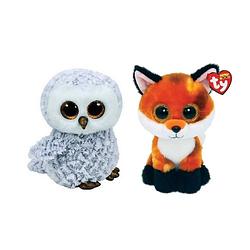 Foto van Ty - knuffel - beanie boo'ss - owlette owl & fox