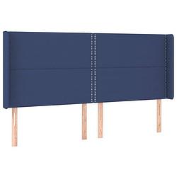 Foto van Vidaxl hoofdbord met randen 163x16x118/128 cm stof blauw