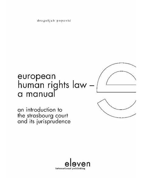 Foto van European human rights law a manual - dragoljub popovi - ebook