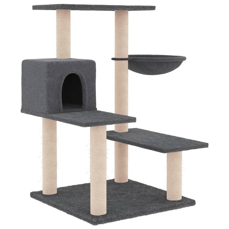 Foto van The living store kattenmeubel - alles-in-één kattenmeubel - 72.5 x 59.5 x 82.5 cm - donkergrijs