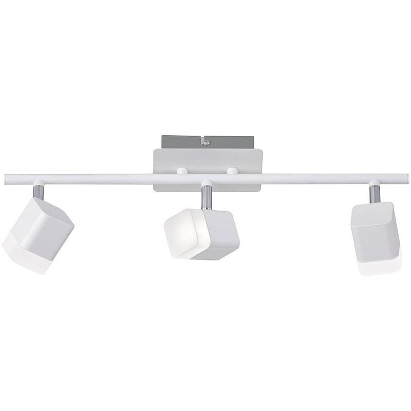 Foto van Led plafondspot - trion ribon - 12w - warm wit 3000k - 3-lichts - rechthoek - mat wit - aluminium