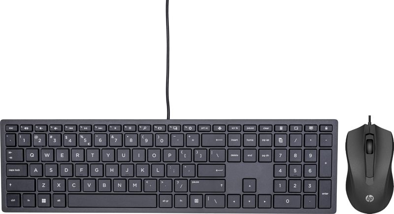 Foto van Hp pavilion bedraad toetsenbord 300 qwerty + hp 100 bedrade muis