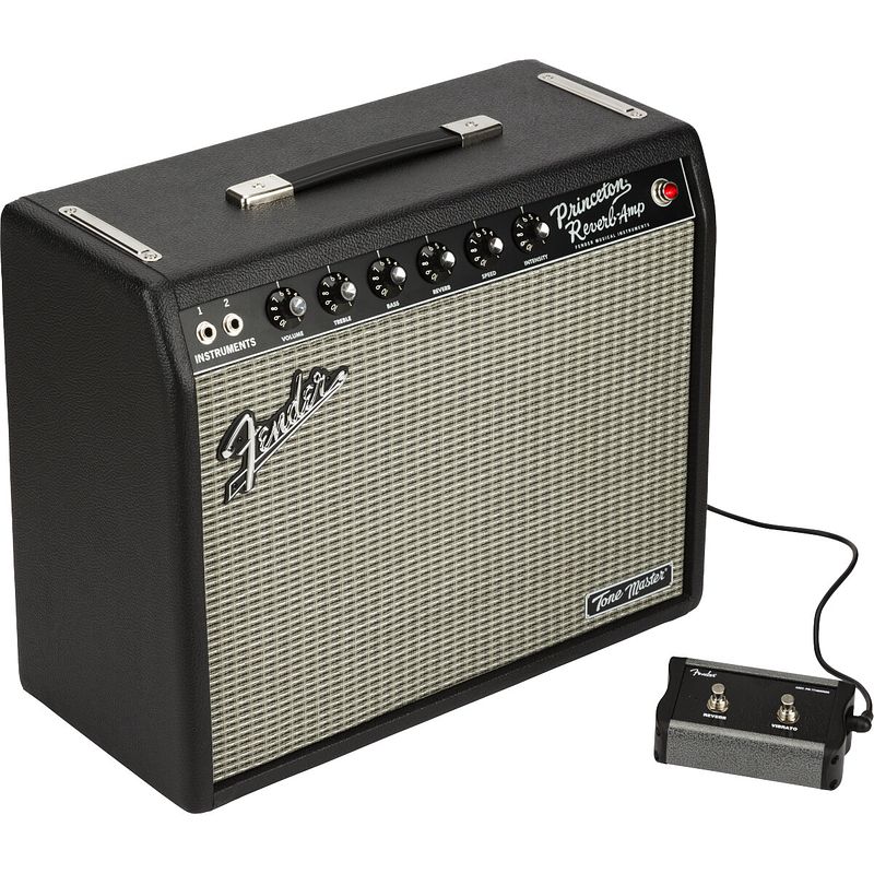 Foto van Fender tone master princeton reverb 1x10 inch gitaarversterker combo inclusief voetschakelaar