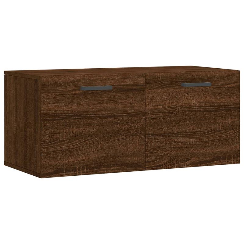 Foto van The living store wandkast - bruineiken - 80 x 36.5 x 35 cm - praktisch en decoratief