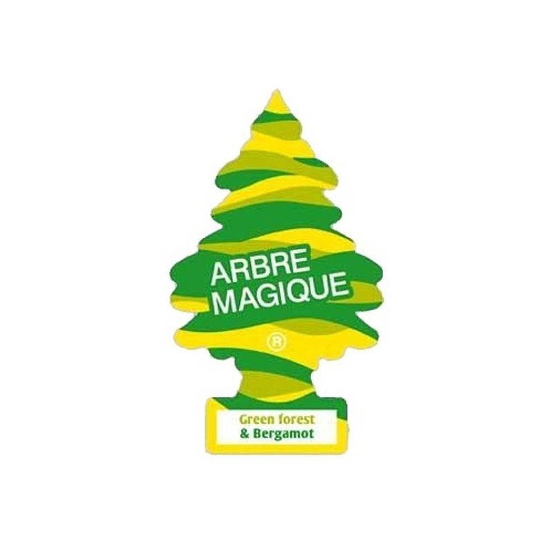 Foto van Arbre magique luchtverfrisser 12 x 7 cm forest & bergamot groen
