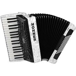 Foto van Hohner bravo iii 72 wit, silent key accordeon
