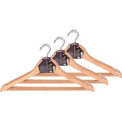 Foto van 9x kledinghangers hout - kledinghangers