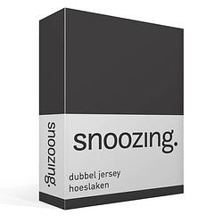 Foto van Snoozing - dubbel jersey - hoeslaken - lits-jumeaux - 180x200/210/220 cm - antraciet