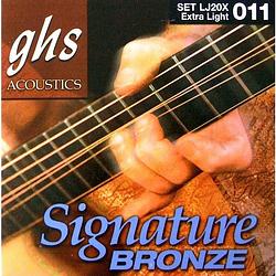 Foto van Ghs lj20x laurence juber signature bronze extra light snarenset