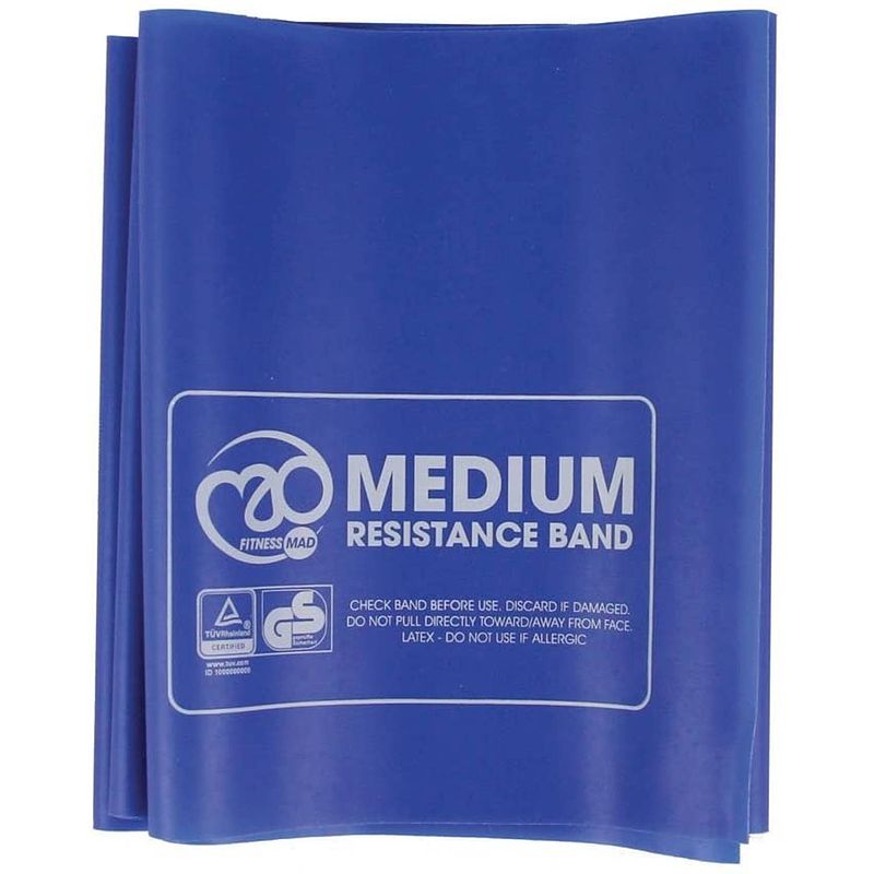 Foto van Fitness-mad weerstandsband medium 150 x 15 cm latex blauw