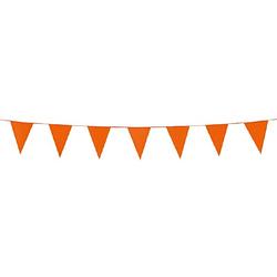 Foto van Wefiesta vlaggenlijn 3 meter 10 x 15 cm polyetheen oranje