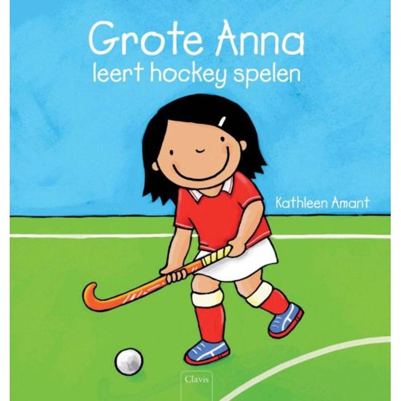 Foto van Grote anna leert hockey spelen