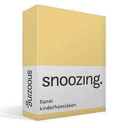 Foto van Snoozing - flanel - kinderhoeslaken - junior - 70x140/150 cm - geel