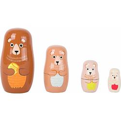 Foto van Speelgoed houten beren matroesjka set van 4 - speelfigurenset