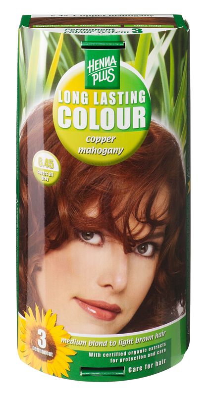 Foto van Hennaplus 6.45 copper mahogany long lasting colours 100ml