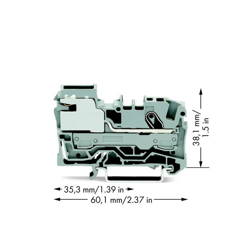 Foto van Wago 2006-7111 potentiaalklem 7.50 mm spanveer grijs 50 stuk(s)