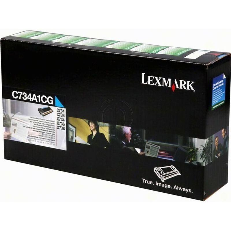 Foto van C734a1cg lexmark c73x/x73x toner cyan