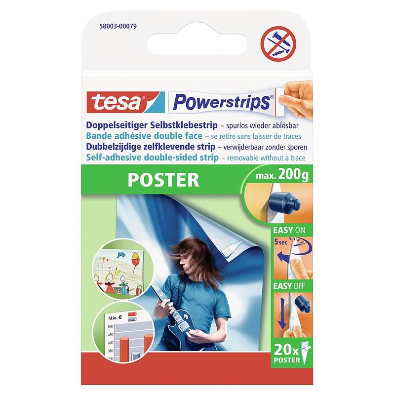 Foto van Tesa powerstrips® poster tesa powerstrips poster wit