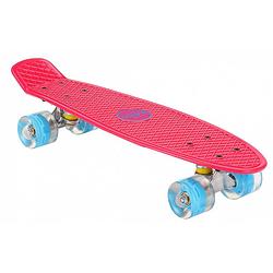 Foto van Amigo skateboard met ledverlichting 55,5 cm roze/blauw