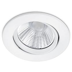 Foto van Led spot - inbouwspot - trion paniro - rond 5w - dimbaar - warm wit 3000k - mat wit - aluminium - ø80mm