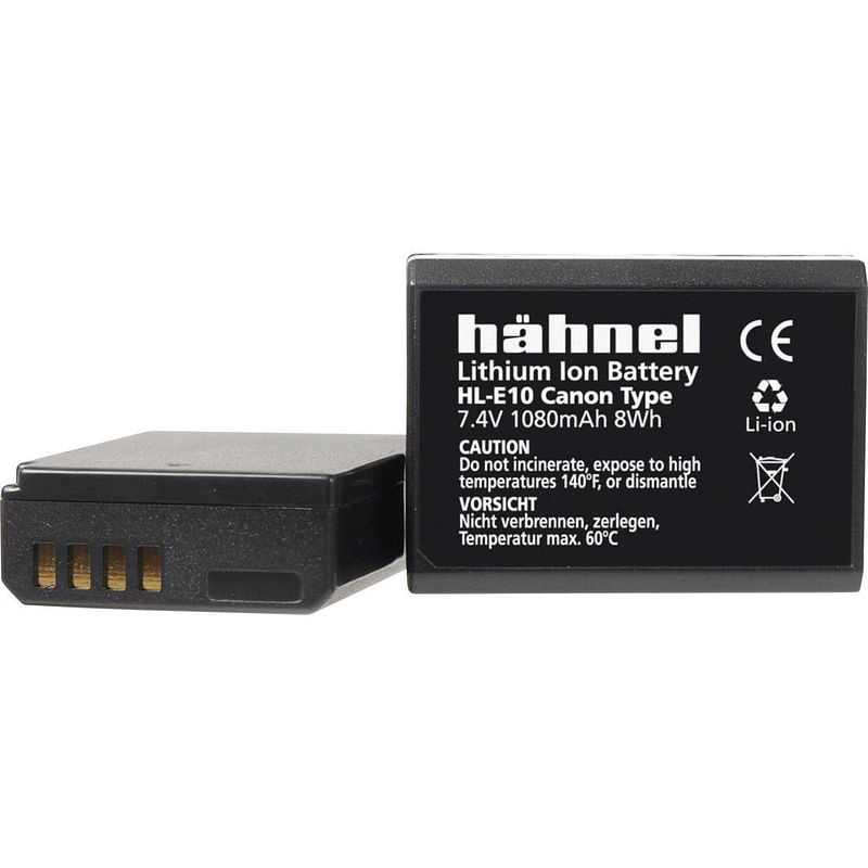 Foto van Hähnel fototechnik hl-e10 camera-accu vervangt originele accu lp-e10 7.4 v 1080 mah