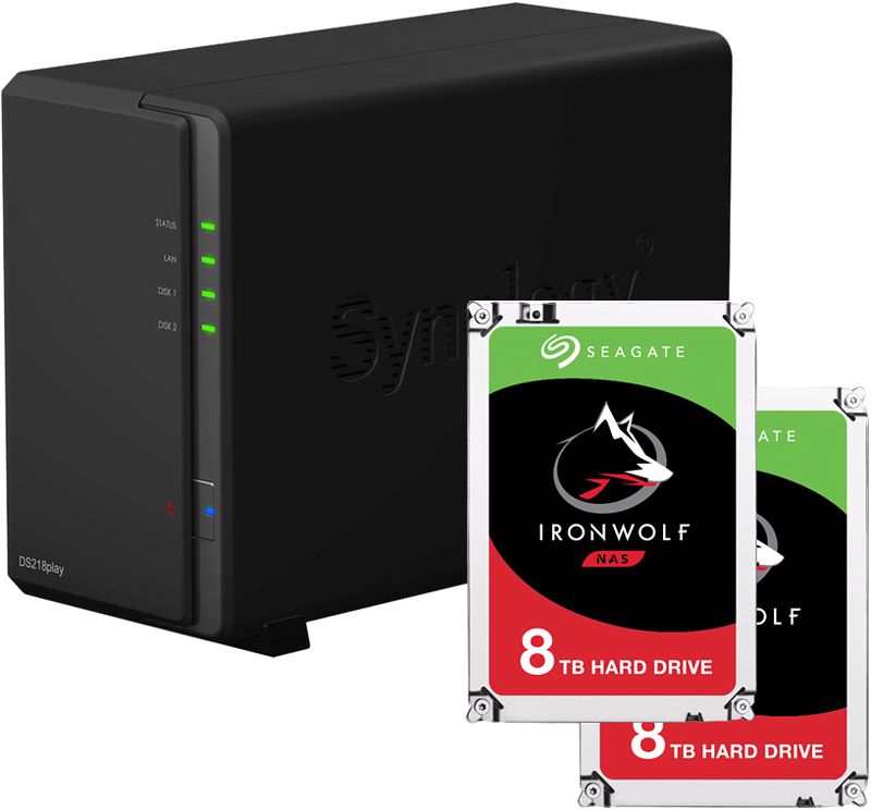 Foto van Synology ds218play + 16 tb