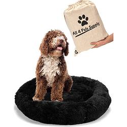 Foto van All 4 pets supply® hondenmand donut - maat l - geschikt voor honden tot 60 cm - hondenkussen - zwart