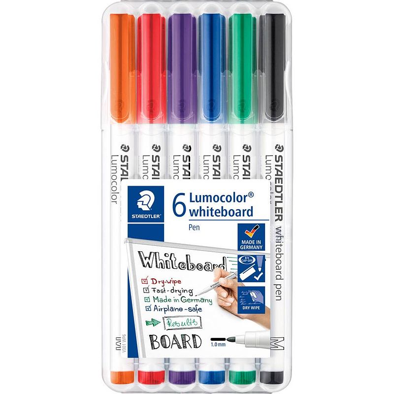 Foto van Staedtler 301 wp6 lumocolor whiteboardmarker willekeurige kleur (geen keuze mogelijk)