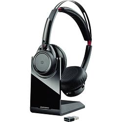Foto van Plantronics uc b825 on ear headset bluetooth telefoon stereo zwart noise cancelling microfoon uitschakelbaar (mute)